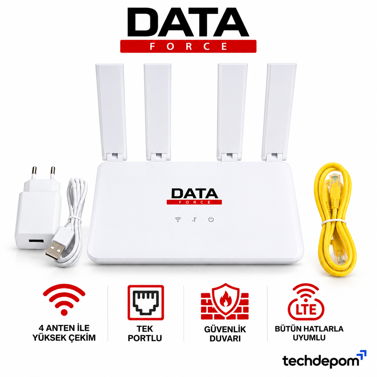 DATAFORCE 4G WIFI  4 ANTENLİ ROUTER CPF906 1 PORT