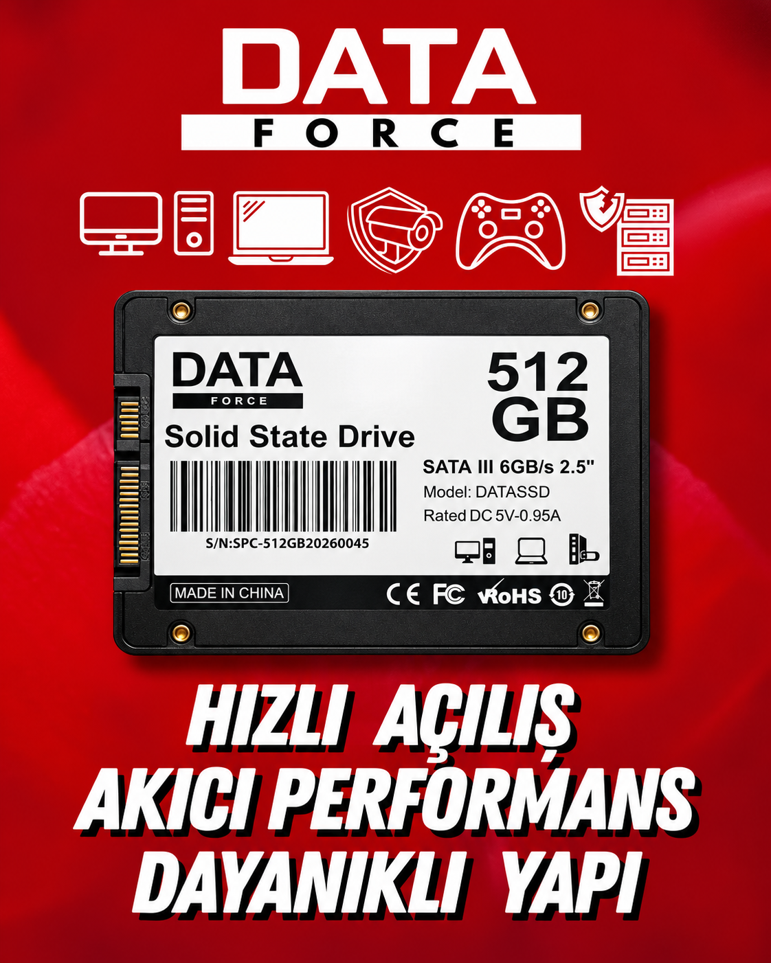 DATAFORCE 512GB SATA3 SSD HARDDİSK