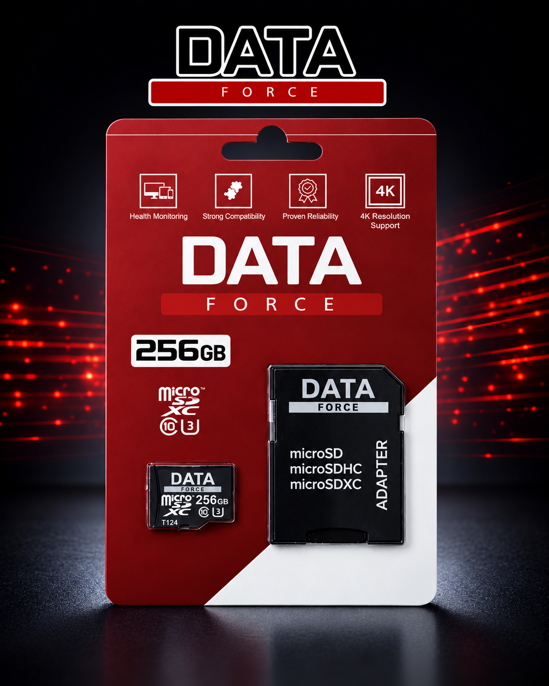 DATAFORCE 256GB U3 HAFIZA KARTI 7/24